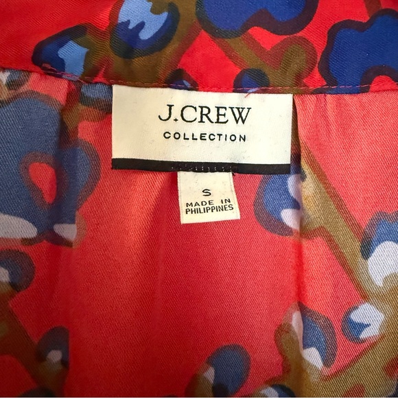 J. Crew Collection Tie-neck top in lattice floral red and blue small AW676 EUC - Picture 5 of 9